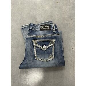 Rock & Roll Cowgirl Womens Jeans 31x34 Bootcut Y2K Western Bling